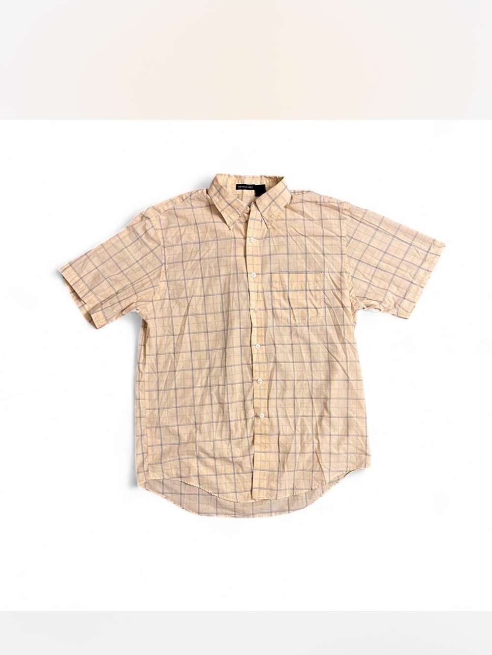 Van Heusen Yellow & Blue Plaid Short-Sleeve Button-Down Shirt